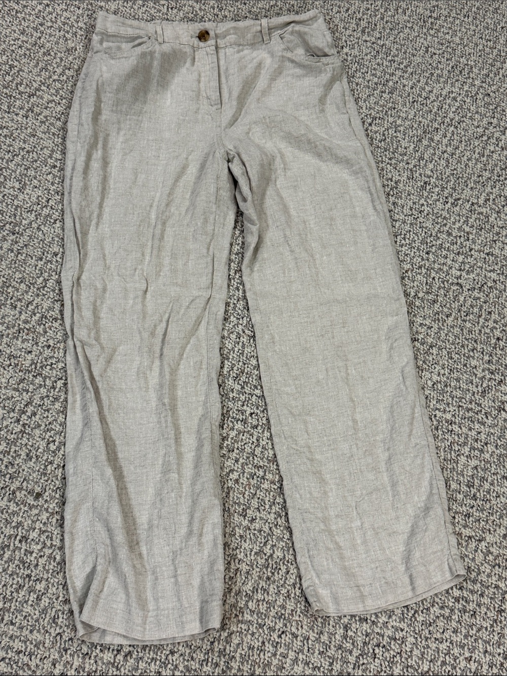 Women’s Lightweight Linen-Blend Pants — Light tan